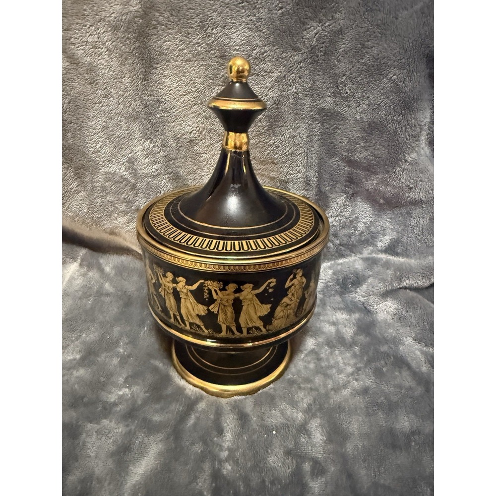hand made in greece in 24 k gold vase/candy vase